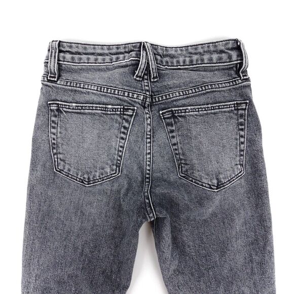 NEW SLVRLAKE Lou Lou Cropped Jeans Edge of Town Slim Distressed Black 90s Grunge - Picture 6 of 8